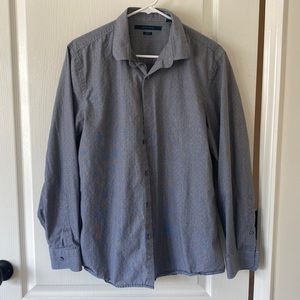 Grey/black woven buttondown